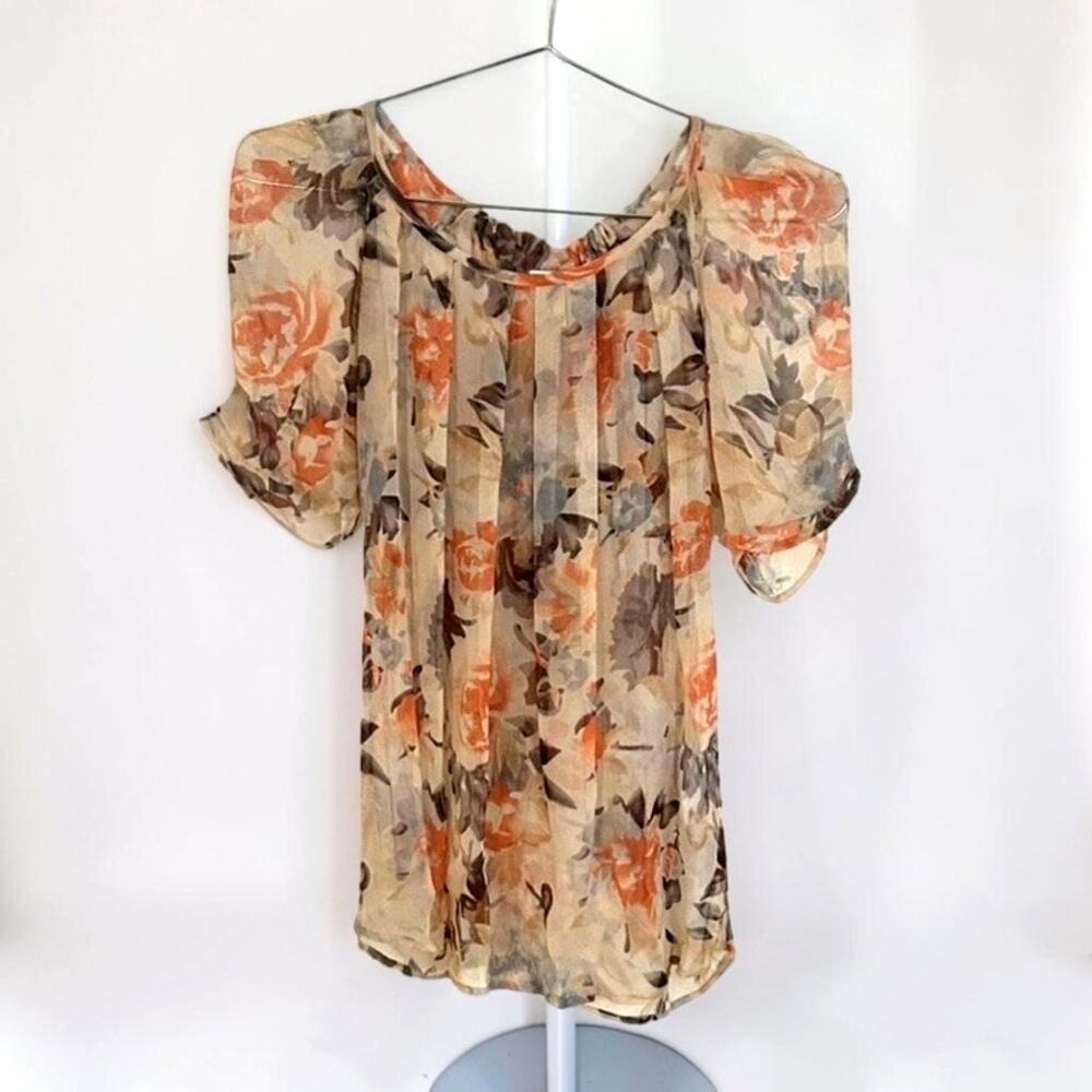 Joie Sheer Silk Floral Blouse S